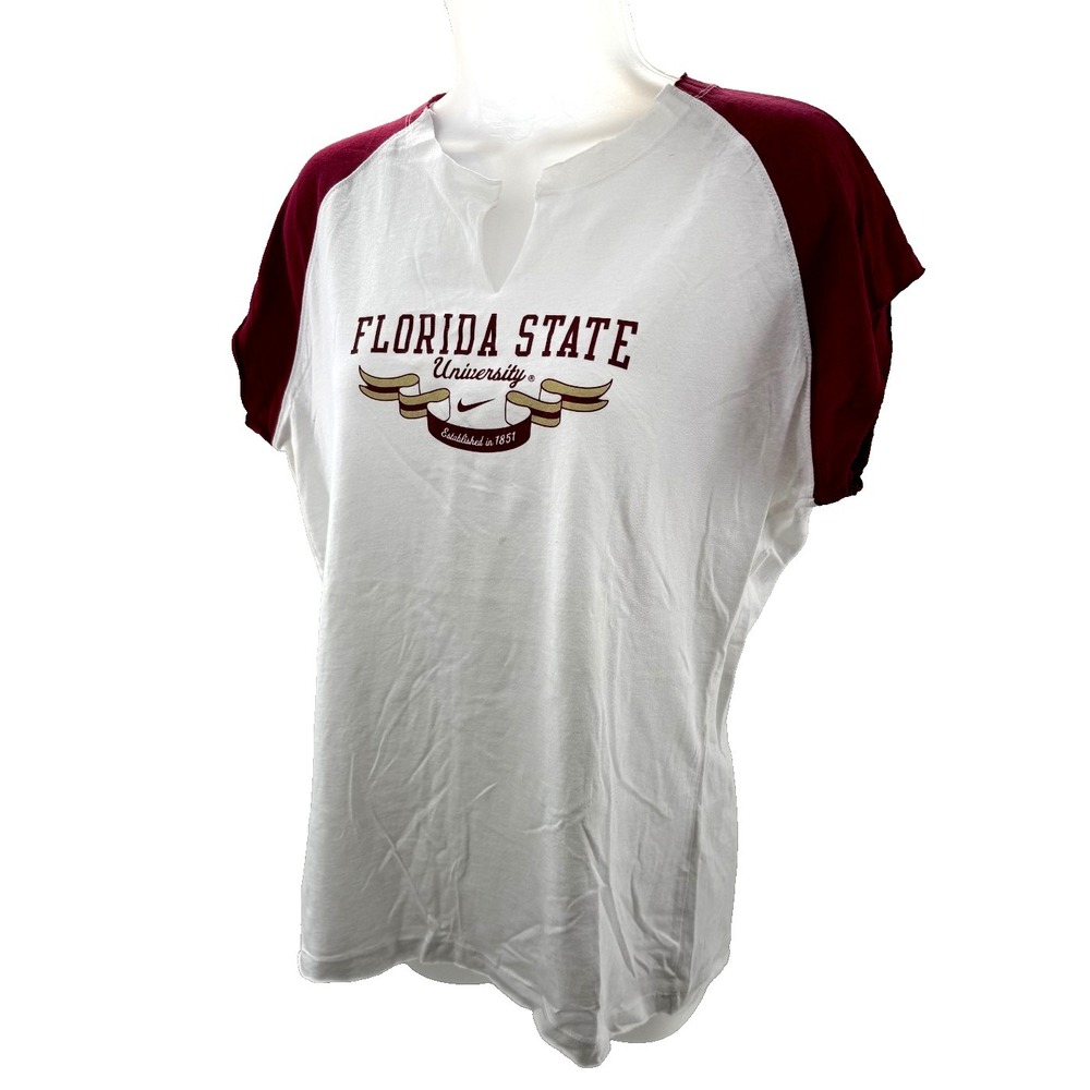 Nike‎ Florida State Seminoles FSU Womens Colorblock Raglan Tee XL NEW